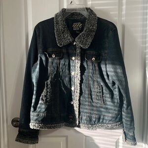 Denim Sherpa-Lined Jacket